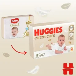 HUGGIES pieluszki Extra Care 3 (6-10 kg) Mega 3x72 szt.