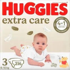 HUGGIES pieluszki Extra Care 3 (6-10 kg) Mega 3x72 szt.