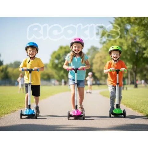 Hulajnoga trójkołowa dla dzieci balansowa świecąca w ciemności Ricokids Jelly - różowa