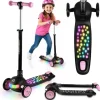 Hulajnoga trójkołowa dla dzieci balansowa LED Ricokids Glowi - czarno-różowa