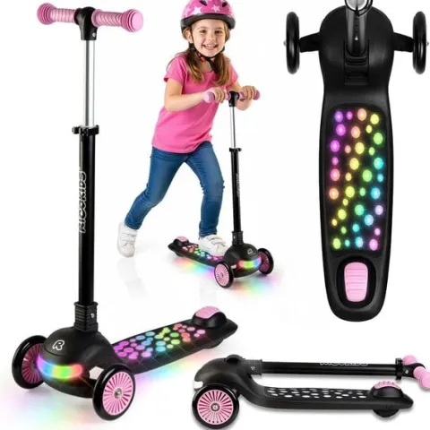 Hulajnoga trójkołowa dla dzieci balansowa LED Ricokids Leddi - czarna
