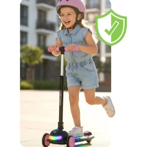 Hulajnoga trójkołowa dla dzieci balansowa LED Ricokids Leddi - czarna