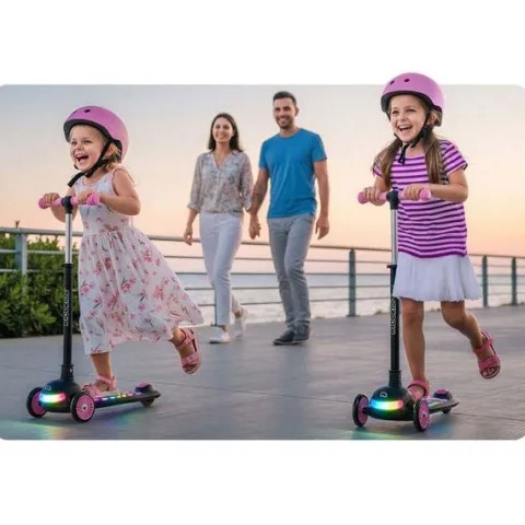 Hulajnoga trójkołowa dla dzieci balansowa LED Ricokids Leddi - czarna