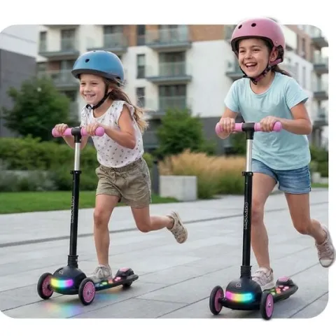 Hulajnoga trójkołowa dla dzieci balansowa LED Ricokids Leddi - czarna