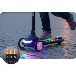 Hulajnoga trójkołowa dla dzieci balansowa LED Ricokids Leddi - czarna