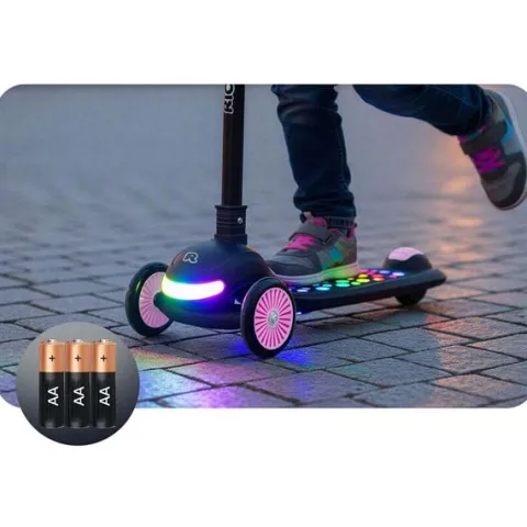 Hulajnoga trójkołowa dla dzieci balansowa LED Ricokids Leddi - czarna