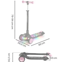 Hulajnoga trójkołowa dla dzieci balansowa LED Ricokids Leddi - czarna