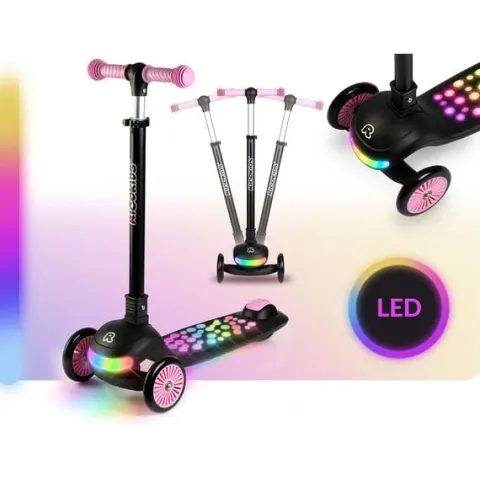 Hulajnoga trójkołowa dla dzieci balansowa LED Ricokids Leddi - czarna