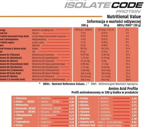 Human Code - 100% Isolate Code Protein - 1500 g kokosowy wafelek
