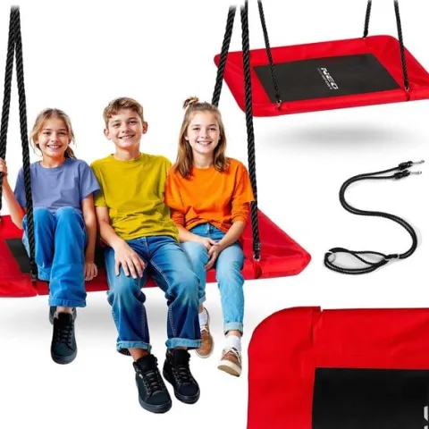 Huśtawka bocianie gniazdo prostokątna Neo-Sport Swingo 110 x 70 cm