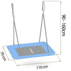 Huśtawka bocianie gniazdo prostokątna Neo-Sport Swingo 110 x 70 cm