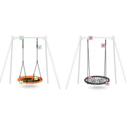 Huśtawka bocianie gniazdo Swingo XXL wielokolorowa 120 cm