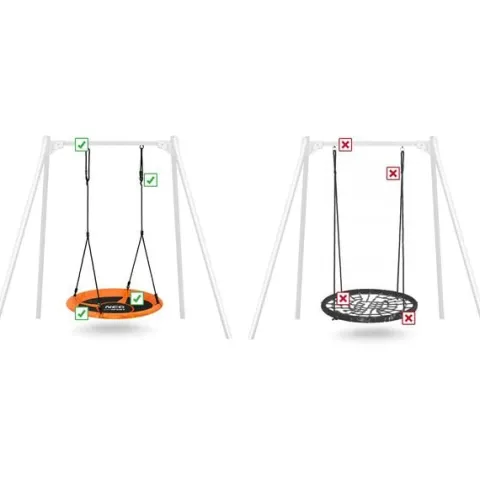 Huśtawka bocianie gniazdo Swingo XXL wielokolorowa 120 cm