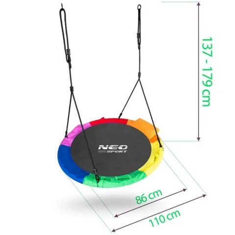 Huśtawka bocianie gniazdo Swingo XXL wielokolorowa 110 cm