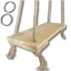 Huśtawka drewniana do ogrodu domu bujak deska loft boho mocna premium 49cm