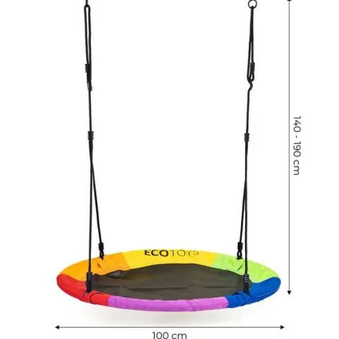 Huśtawka ogrodowa bocianie gniazdo 100cm kolorowa ECOTOYS