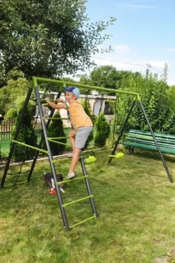 huśtawka podwójna ze siatką wspinaczkową Deluxe