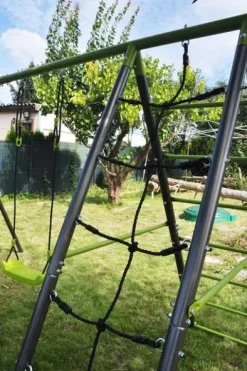 huśtawka podwójna ze siatką wspinaczkową Deluxe