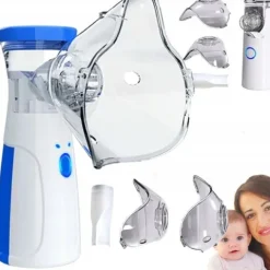 INHALATOR NEBULIZATOR 2 MASKI DLA DZIECI I DOROSŁYCH PRZENOŚNY CICHY USB