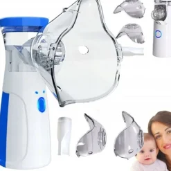 INHALATOR NEBULIZATOR 2 MASKI DLA DZIECI I DOROSŁYCH PRZENOŚNY CICHY USB