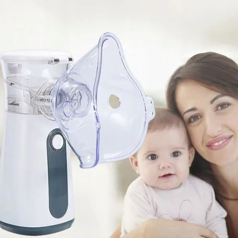 INHALATOR NEBULIZATOR 2 MASKI DLA DZIECI I DOROSŁYCH PRZENOŚNY CICHY USB