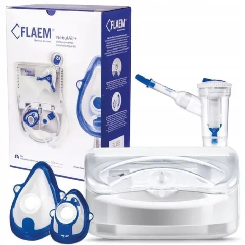 INHALATOR NEBULIZATOR RF7 DLA DZIECI FLAEM NEBULAIR+ 2MASKI CERTYFIKAT TUV