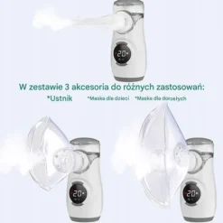 INHALATOR NEBULIZATOR SIATECZKOWY SUPER CICHY (35DB) DLA DZIECI I DOROSŁYCH