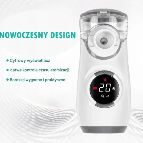 INHALATOR NEBULIZATOR SIATECZKOWY SUPER CICHY (35DB) DLA DZIECI I DOROSŁYCH