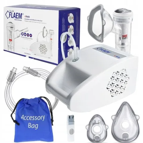 INHALATOR NEBULIZATOR TŁOKOWY DLA DZIECI DOROSŁYCH FLAEM 4NEB 4POZIOMY