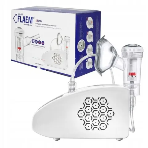 INHALATOR NEBULIZATOR TŁOKOWY DLA DZIECI DOROSŁYCH FLAEM 4NEB 4POZIOMY
