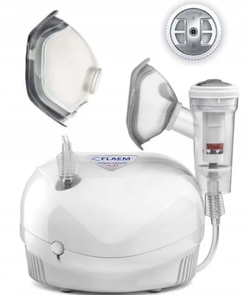 INHALATOR NEBULIZATOR TŁOKOWY DLA DZIECI DOROSŁYCH FLAEM ALPHANEB 4POZIOMY