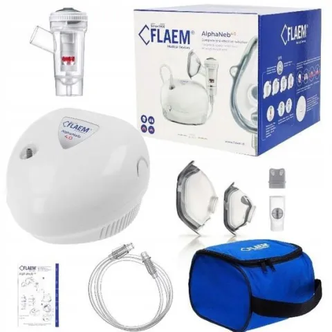 INHALATOR NEBULIZATOR TŁOKOWY DLA DZIECI DOROSŁYCH FLAEM ALPHANEB 4POZIOMY