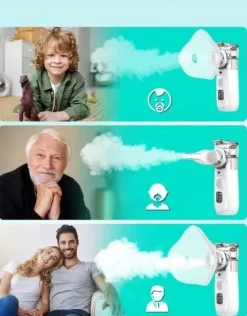 INHALATOR SIATECZKOWY PRZENOŚNY NA AKUMULATOR DLA DZIECI I DOROSŁYCH CICHY