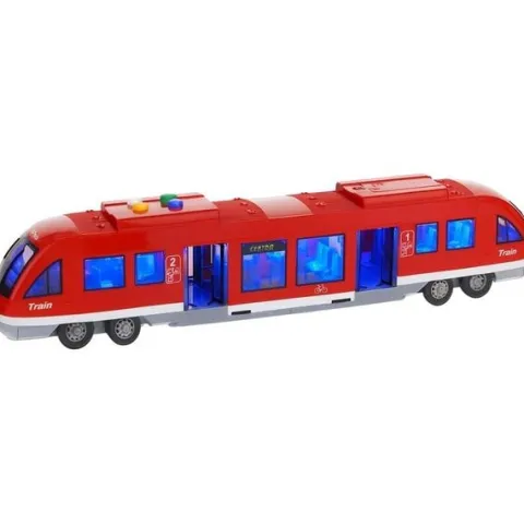 Interaktywny Tramwaj Pociąg z Napędem Zabawka Dla Dzieci Otwierane Drzwi
