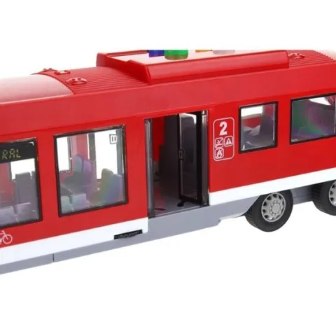 Interaktywny Tramwaj Pociąg z Napędem Zabawka Dla Dzieci Otwierane Drzwi