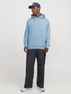 Jack&Jones męska bluza z kapturem JJESTAR BASIC SWEAT HOOD NOOS 12257852 CHAMBRAY BLUE S