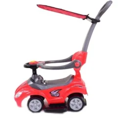 JEŹDZIK, ODPYCHACZ Z DŹWIĘKAMI MEGA CAR 6W 1 Z DASZKIEM/TC202