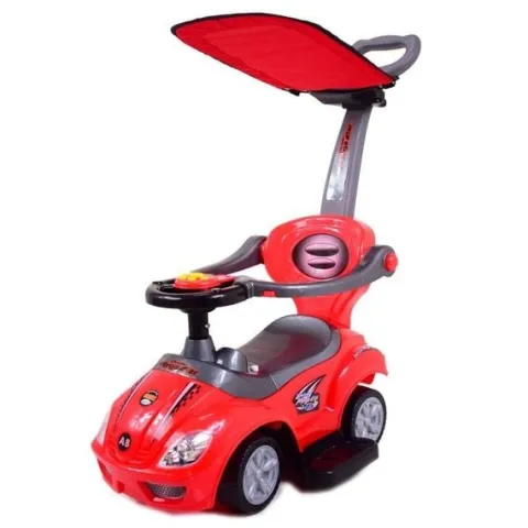 JEŹDZIK, ODPYCHACZ Z DŹWIĘKAMI MEGA CAR 6W 1 Z DASZKIEM/TC202