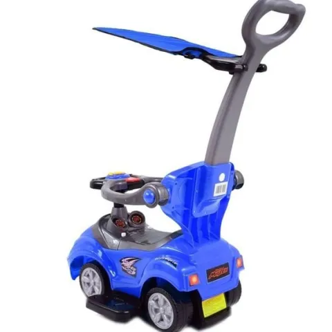 JEŹDZIK, ODPYCHACZ Z DŹWIĘKAMI MEGA CAR 6W 1 Z DASZKIEM/TC202
