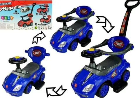 Jeździk z Pchaczem Mega Car 3w1 Niebieski