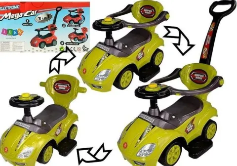 Jeździk z Pchaczem Mega Car 3w1 Żółty