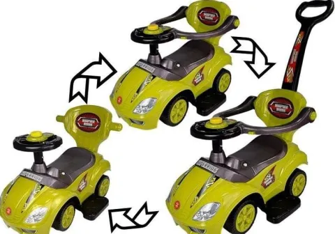 Jeździk z Pchaczem Mega Car 3w1 Żółty