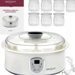JOGURTOWNICA TERMOSTAT + SŁOIKI 20W 801015 BROWIN