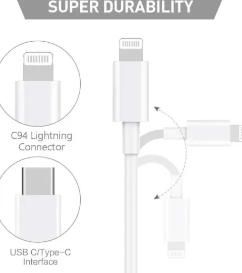 Kabel lighting - typ C biały 1m 20W