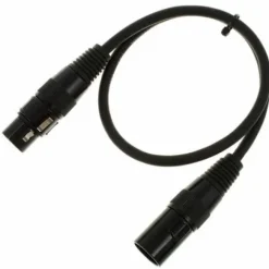 Kabel przewód DMX do świateł oświetlenia XLR XLR 0,5 m 110 Ohm 3 pin Czarny