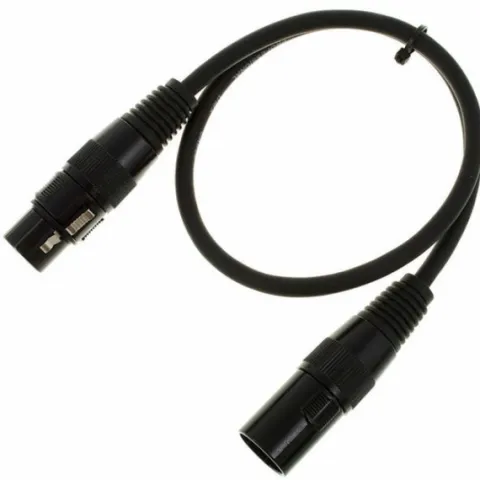 Kabel przewód DMX do świateł oświetlenia XLR XLR 0,5 m 110 Ohm 3 pin Czarny