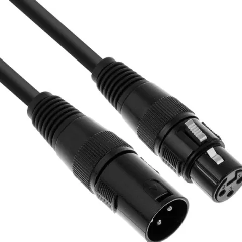 Kabel przewód DMX do świateł oświetlenia XLR XLR 50 cm 110 Ohm 5 pin Czarny