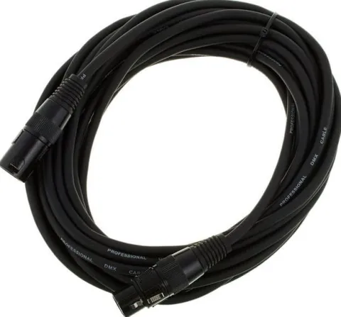 Kabel przewód DMX do świateł oświetlenia XLR XLR 10 m 110 Ohm 3 pin Czarny