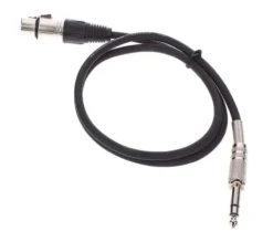 Kabel przewód mikrofonowy XLR JACK 6,3mm stereo 1,5 m 0,22 mm AWG 24 czarny