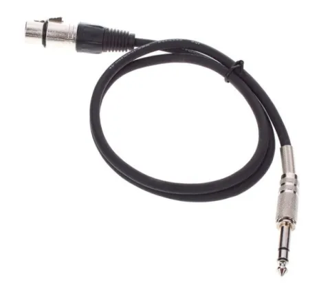 Kabel przewód mikrofonowy XLR JACK 6,3mm stereo 1,5 m 0,22 mm AWG 24 czarny